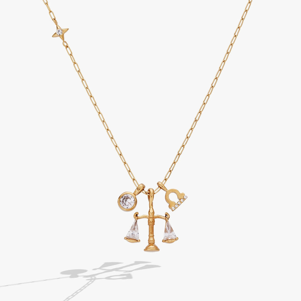 ALEX AND ANI — Libra Zodiac Charm Cluster Necklace