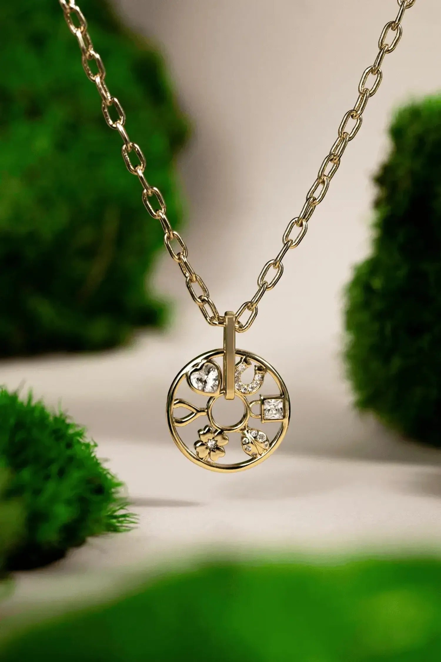 ALEX AND ANI — Love and Luck Wheel Charm Necklace