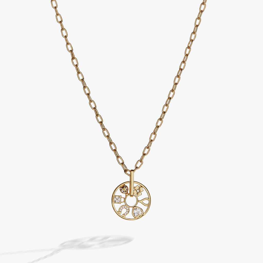 ALEX AND ANI — Love and Luck Wheel Charm Necklace