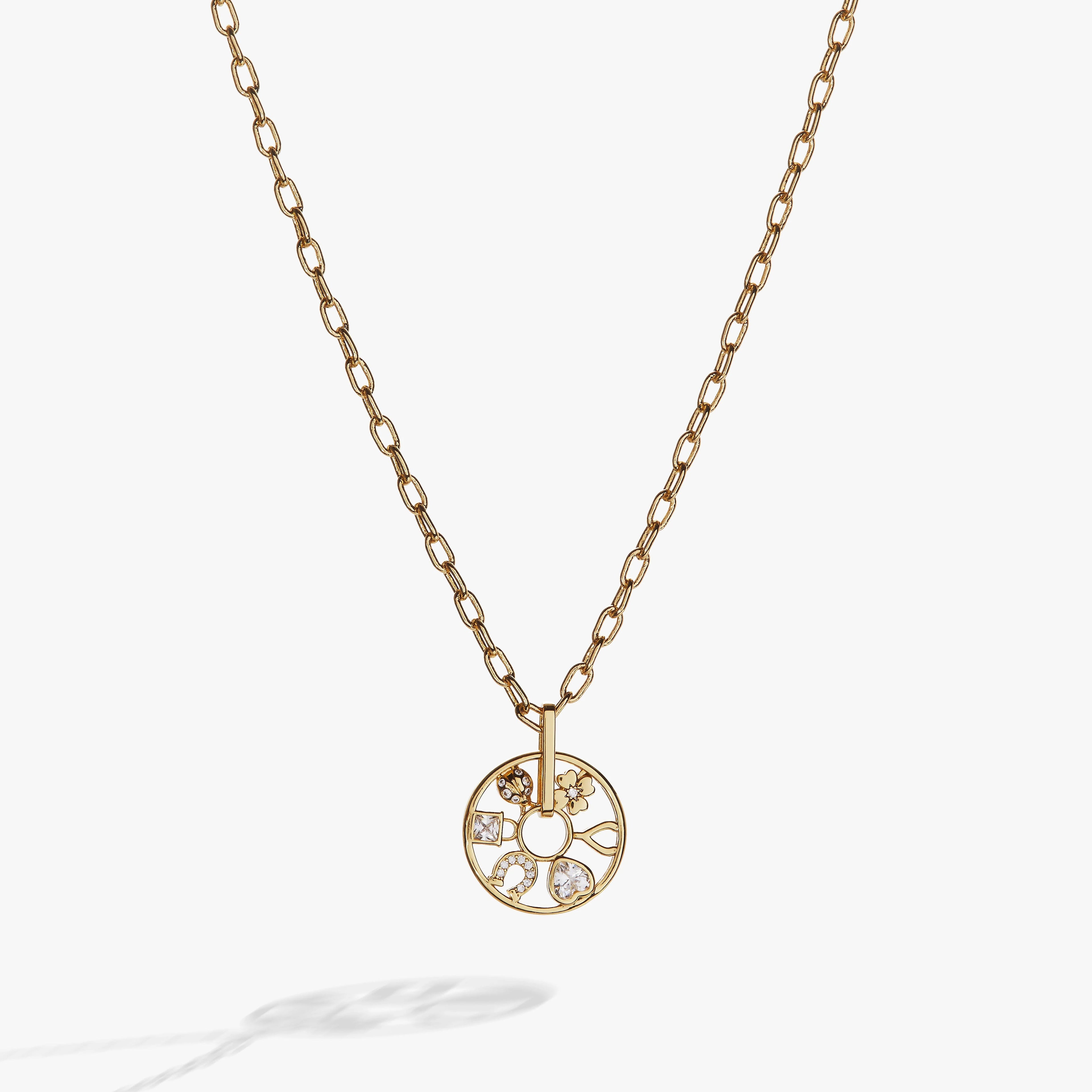 ALEX AND ANI — Love and Luck Wheel Charm Necklace