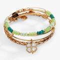 ALEX AND ANI — Lucky Four-Leaf Clover Set of 3 Bangles