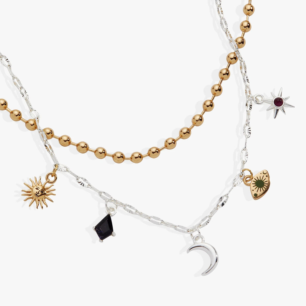 ALEX AND ANI — Moon Magic 2 Row Charm Necklace