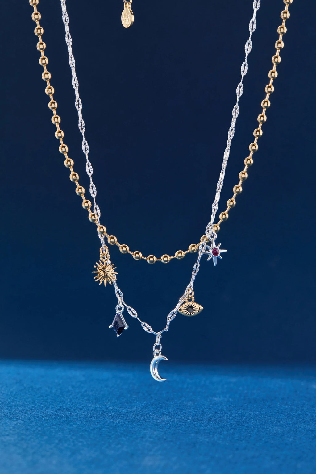 ALEX AND ANI — Moon Magic 2 Row Charm Necklace
