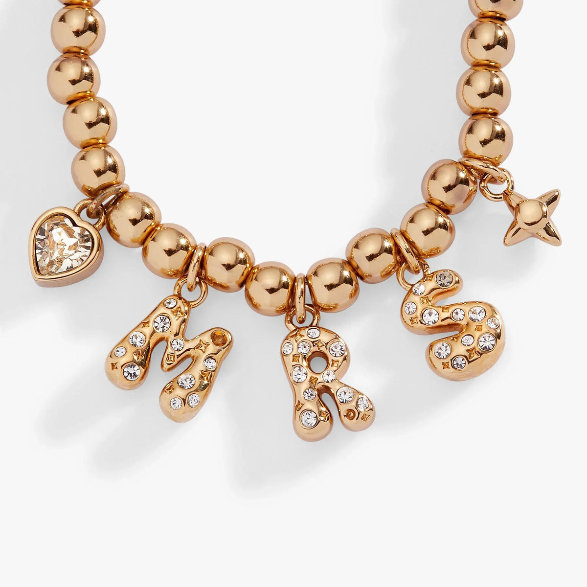 ALEX AND ANI — 'Mrs" Beaded Bubble Bolo Bracelet