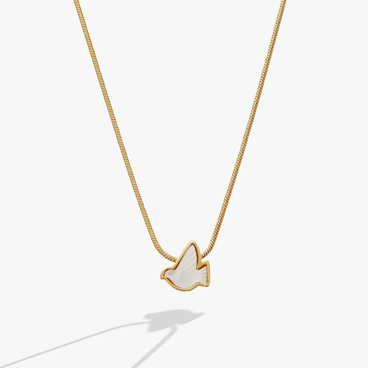 ALEX AND ANI — Pearlized Dove 'Peace' Slider Necklace