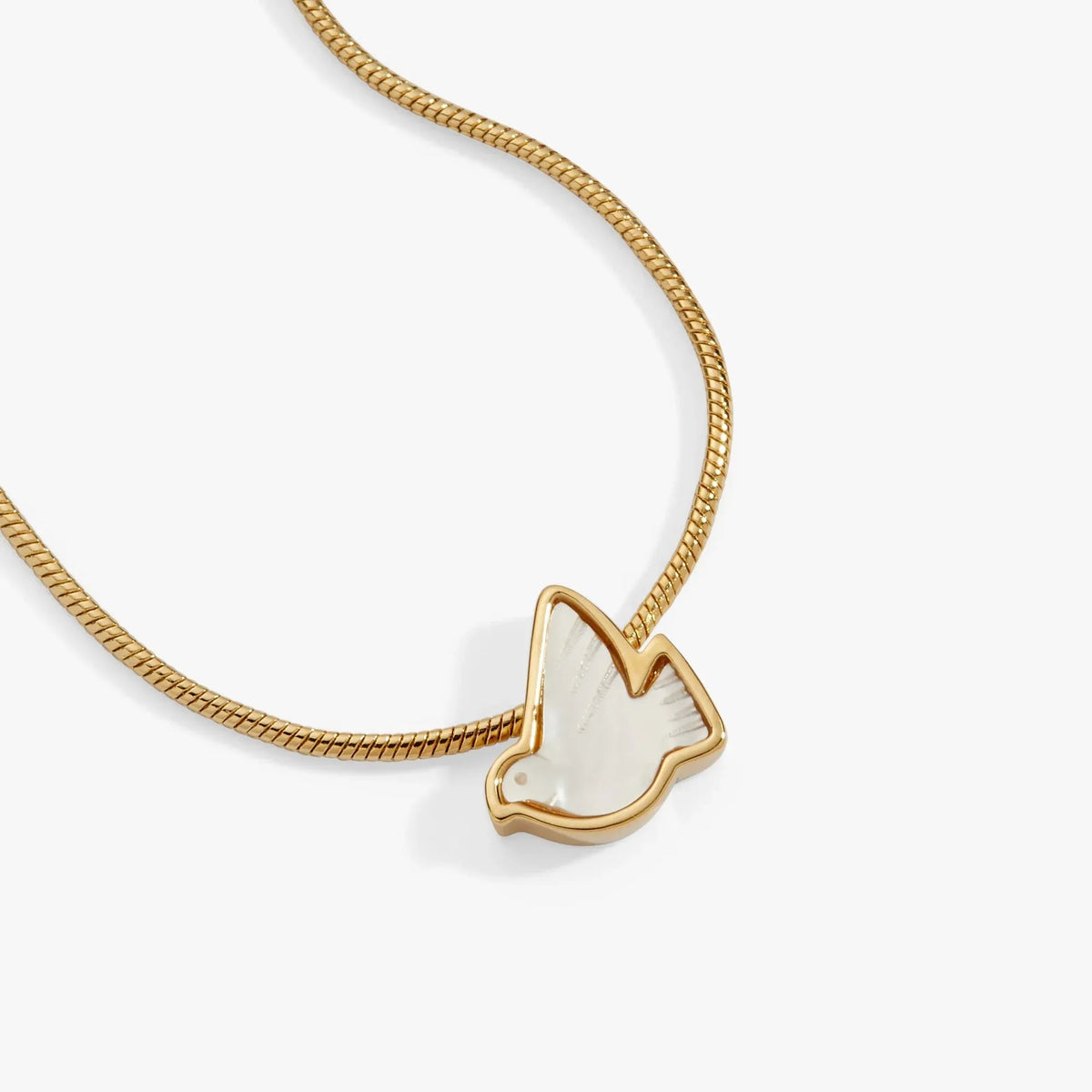 ALEX AND ANI — Pearlized Dove 'Peace' Slider Necklace