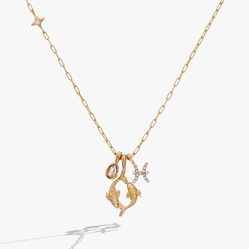 ALEX AND ANI — Pisces Zodiac Charm Cluster Necklace