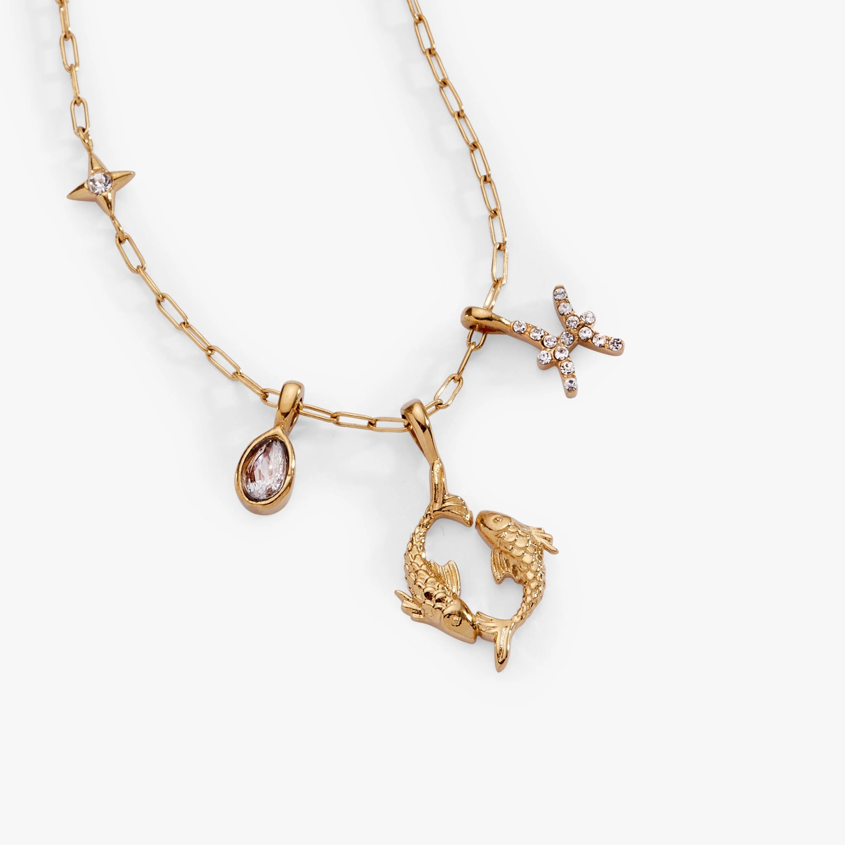 ALEX AND ANI — Pisces Zodiac Charm Cluster Necklace