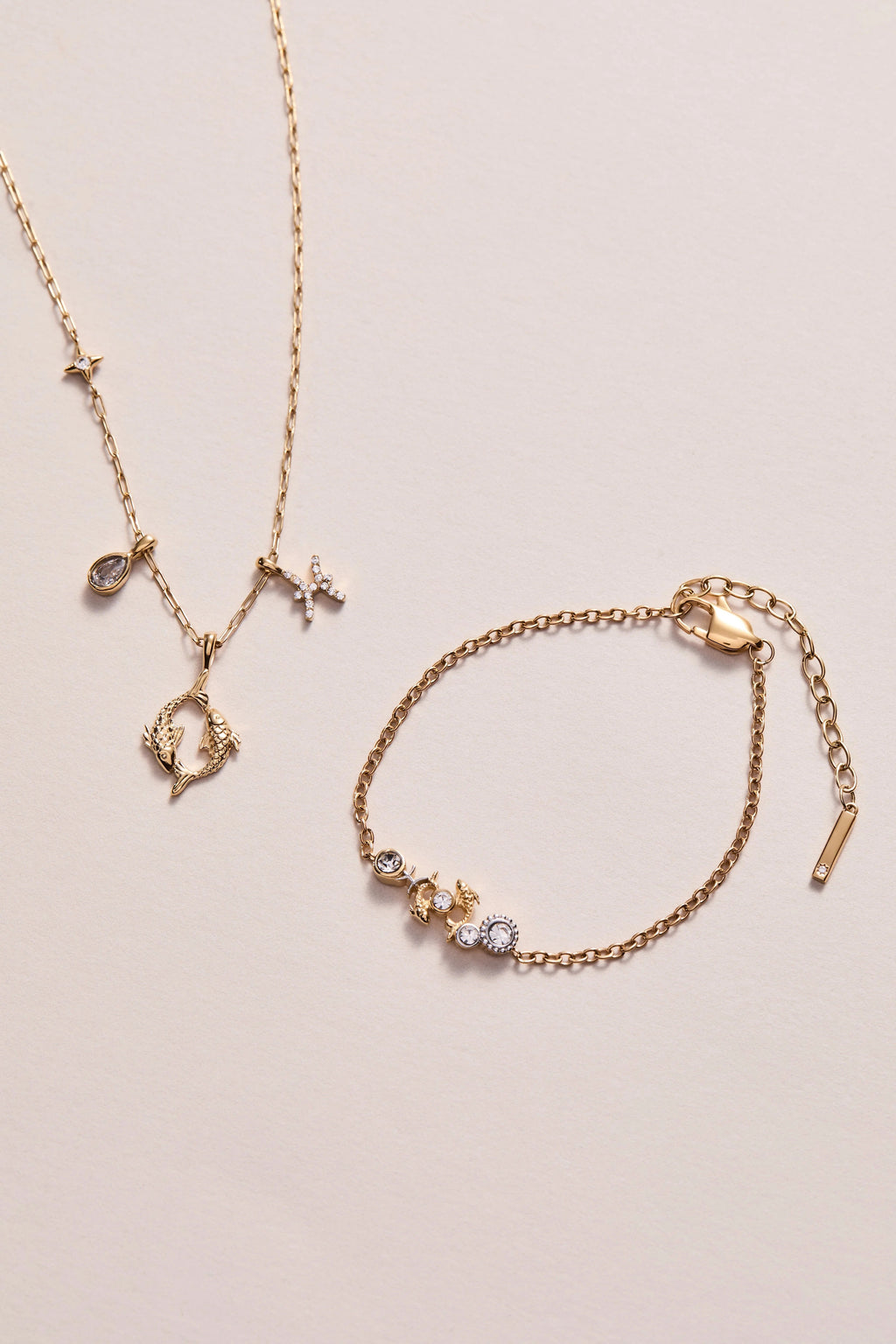 ALEX AND ANI — Pisces Zodiac Charm Cluster Necklace