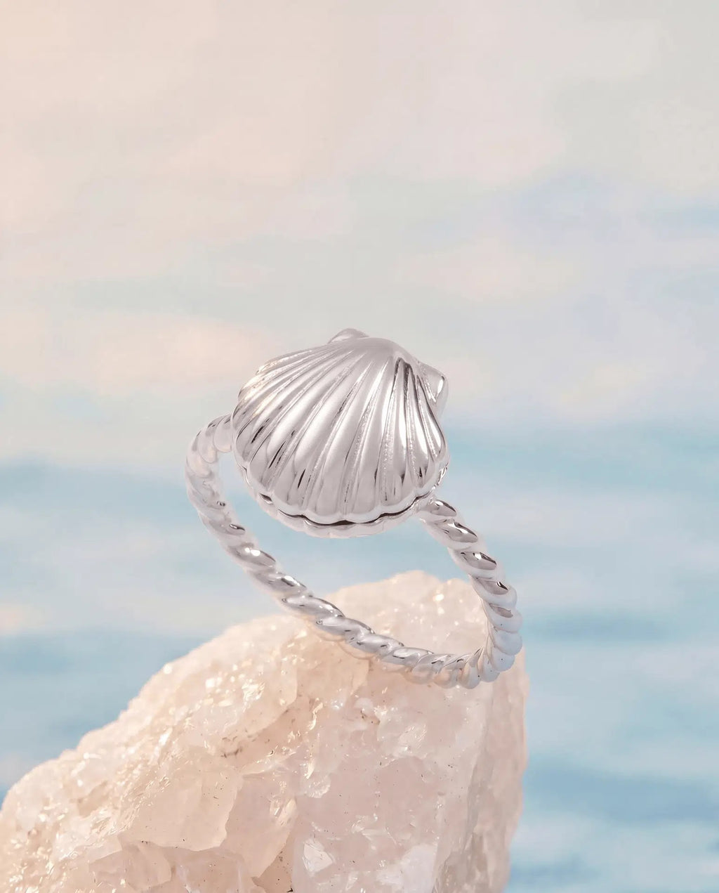 ALEX AND ANI — Salt + Sea 'Seashells Are Love Letters In The Sand' Locket Ring