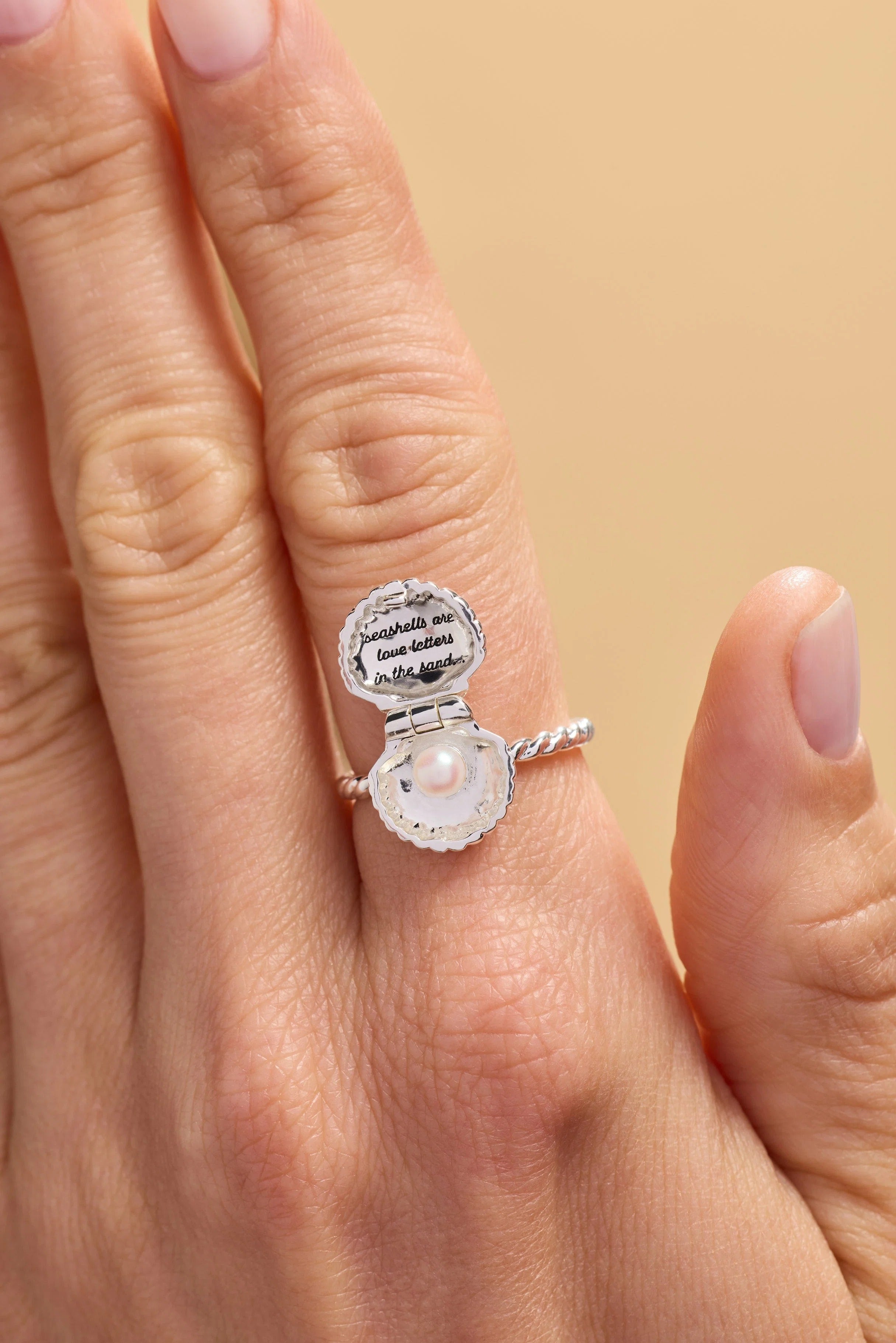 ALEX AND ANI — Salt + Sea 'Seashells Are Love Letters In The Sand' Locket Ring