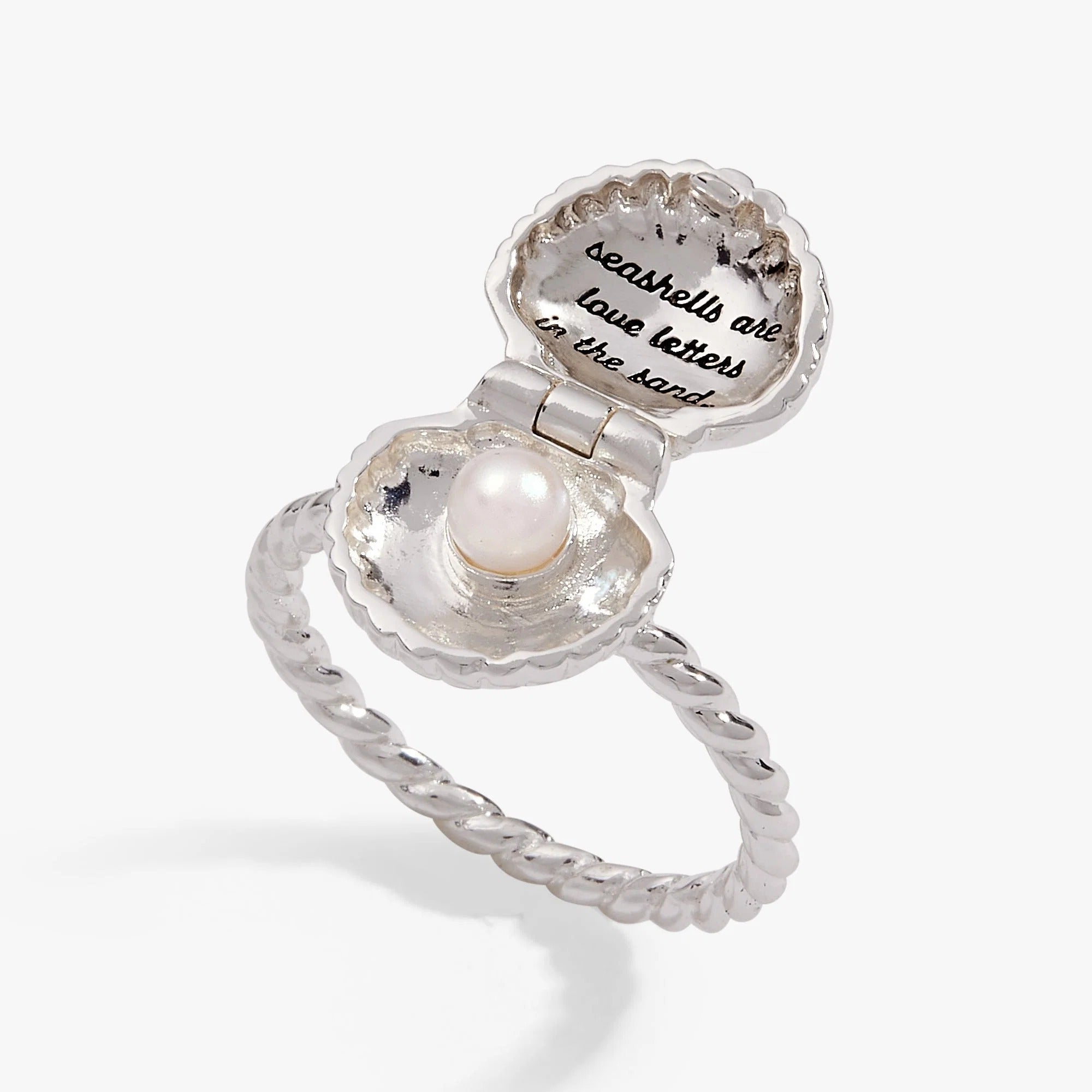 ALEX AND ANI — Salt + Sea 'Seashells Are Love Letters In The Sand' Locket Ring