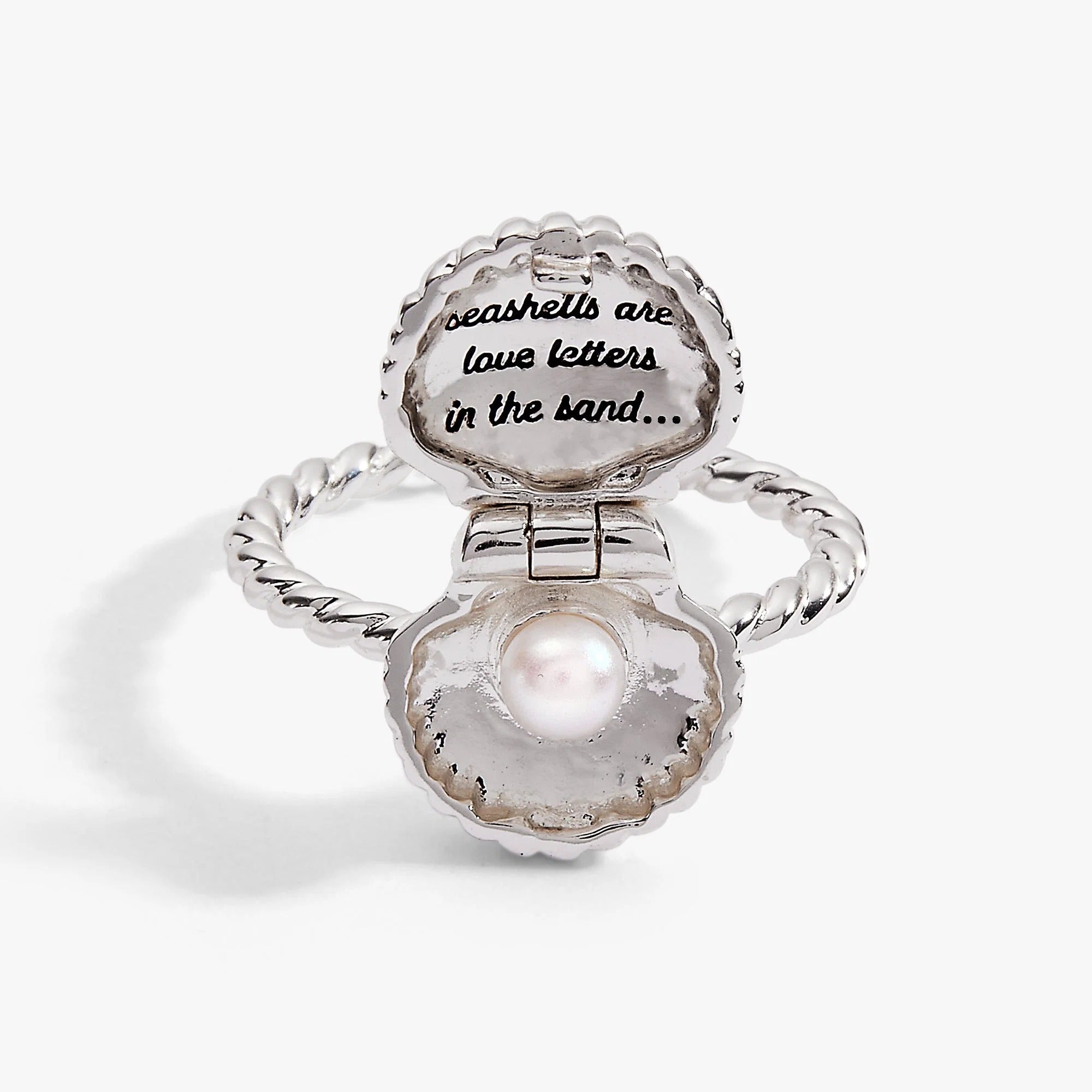 ALEX AND ANI — Salt + Sea 'Seashells Are Love Letters In The Sand' Locket Ring