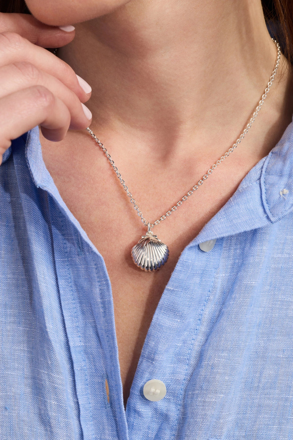 ALEX AND ANI — Salt + Sea 'Seashells Are Love Letters In The Sand' Seashell Locket Pendant