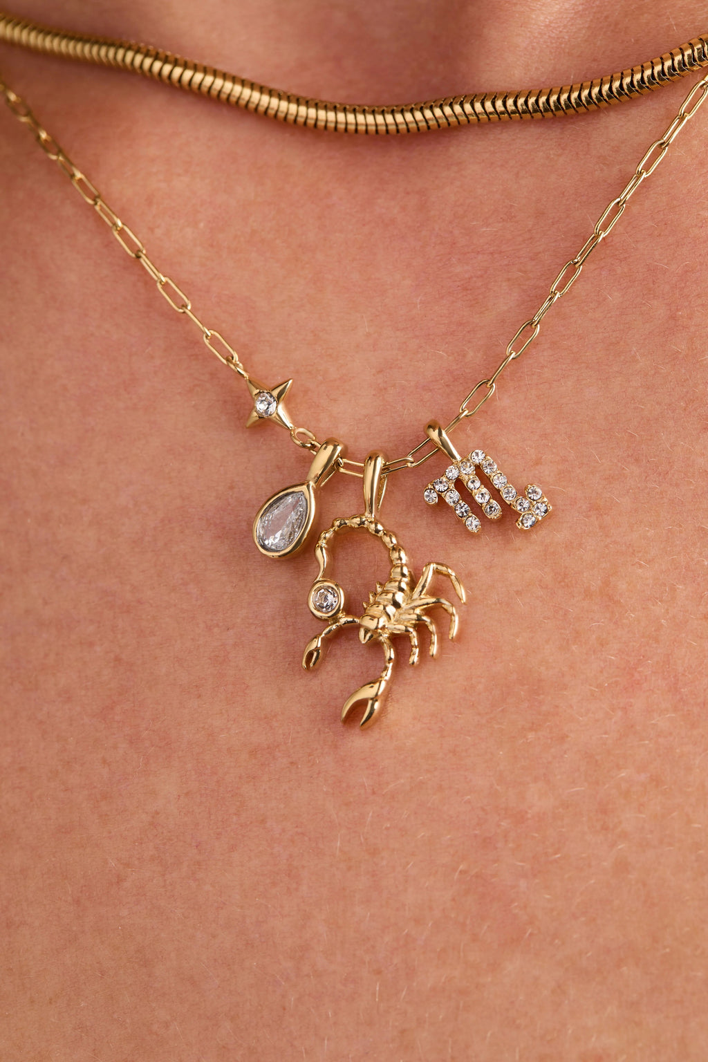 ALEX AND ANI — Scorpio Zodiac Charm Cluster Necklace