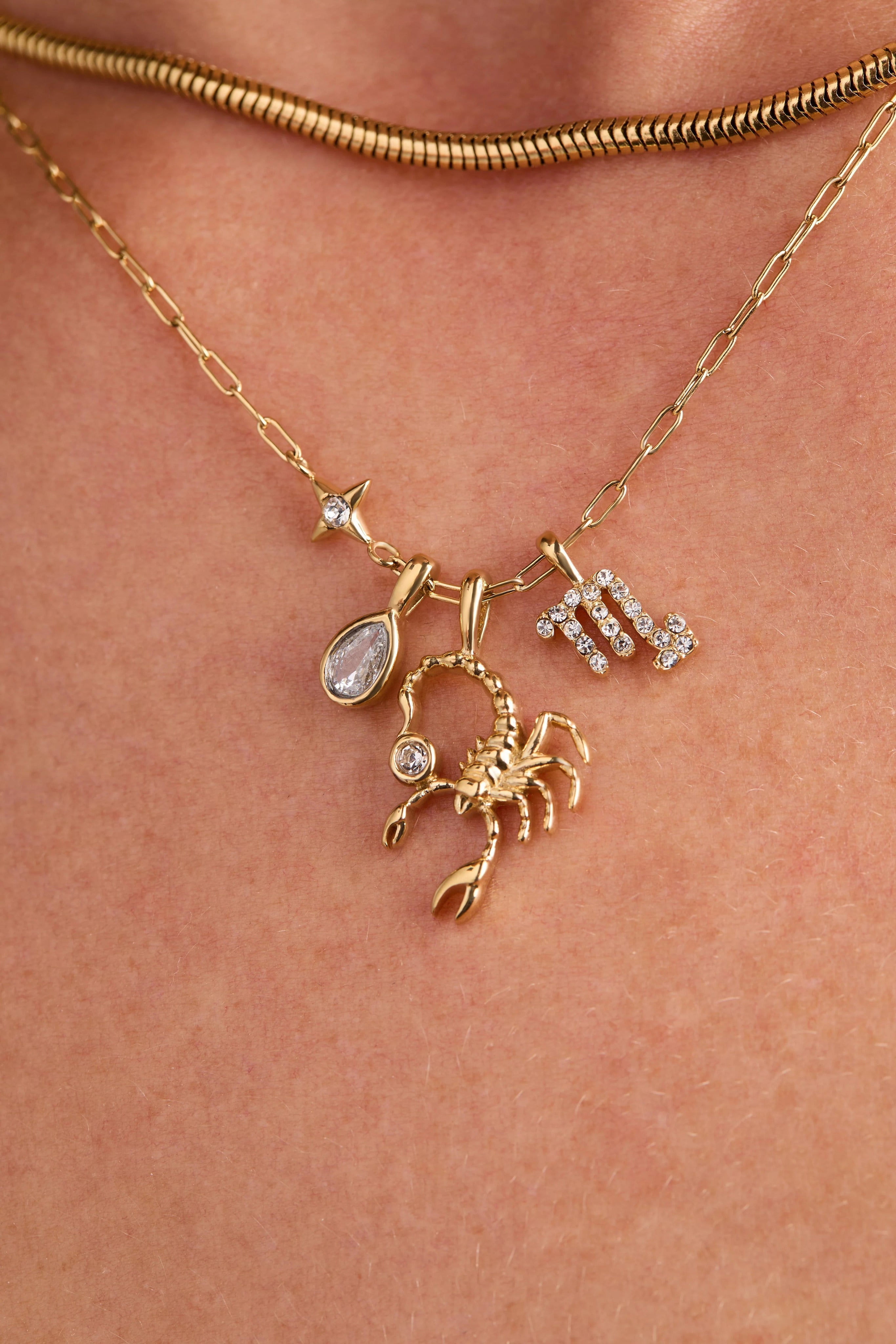 ALEX AND ANI — Scorpio Zodiac Charm Cluster Necklace