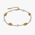 ALEX AND ANI — Seashell & Pearl Inline Charm Anklet
