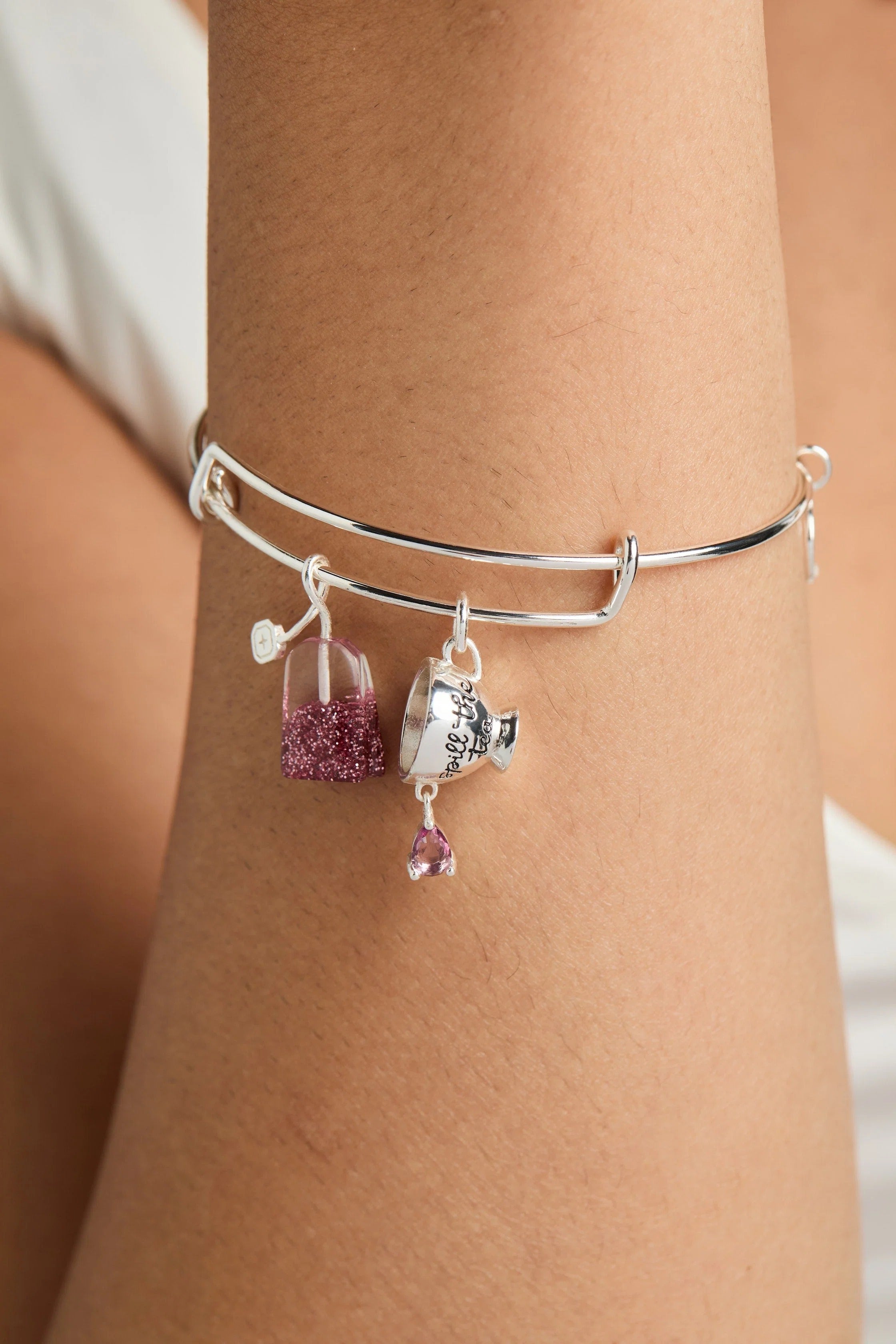 ALEX AND ANI — 'Spill the Tea' Cup & Tea Bag Charm Bangle