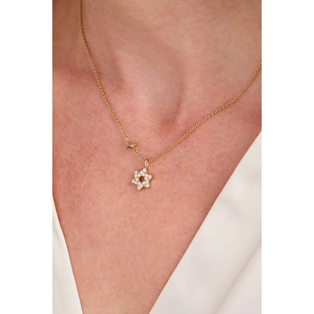 ALEX AND ANI — Star of David Delicate Pave Crystal Pendant Necklace