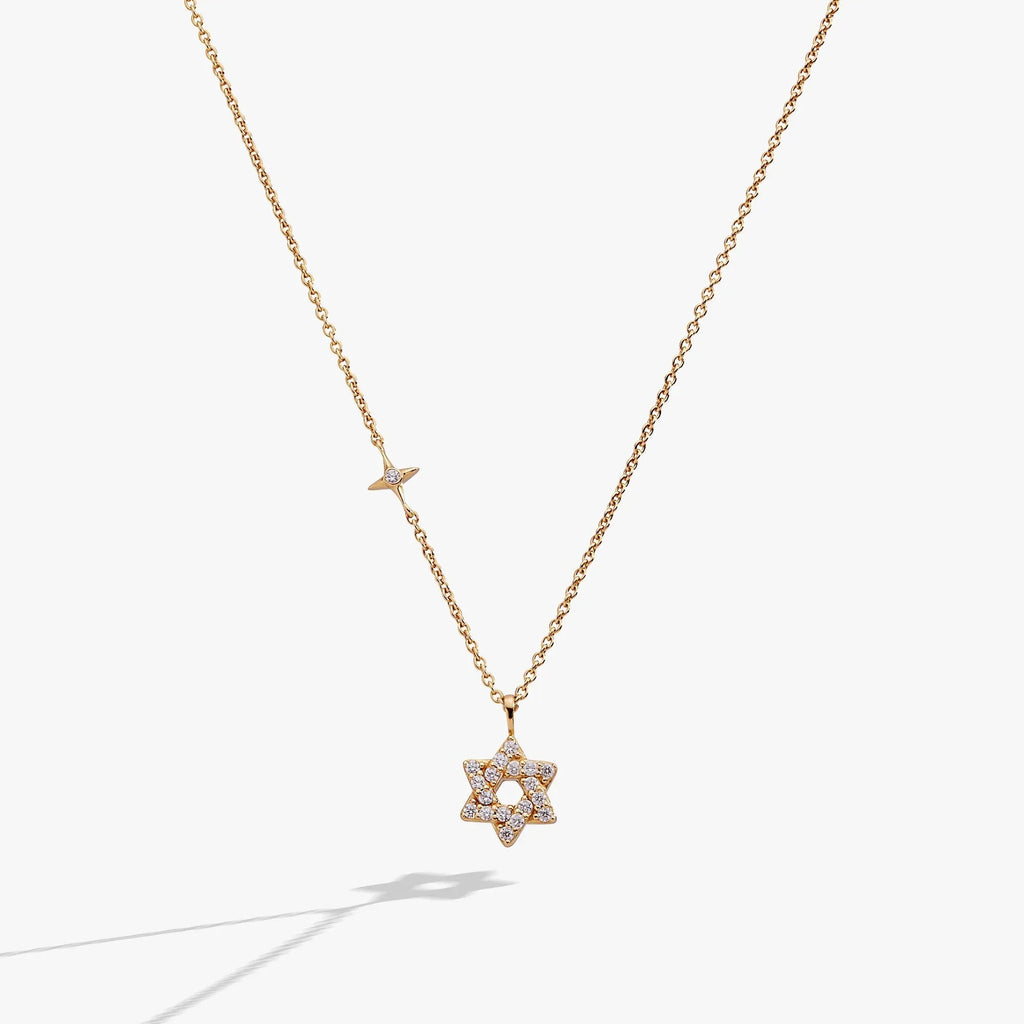 ALEX AND ANI — Star of David Delicate Pave Crystal Pendant Necklace