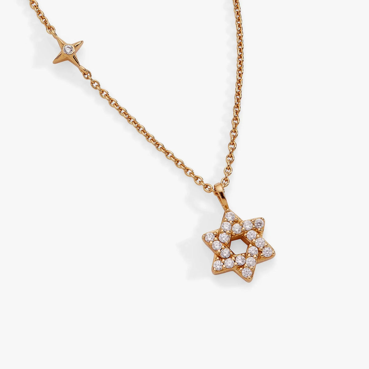 ALEX AND ANI — Star of David Delicate Pave Crystal Pendant Necklace