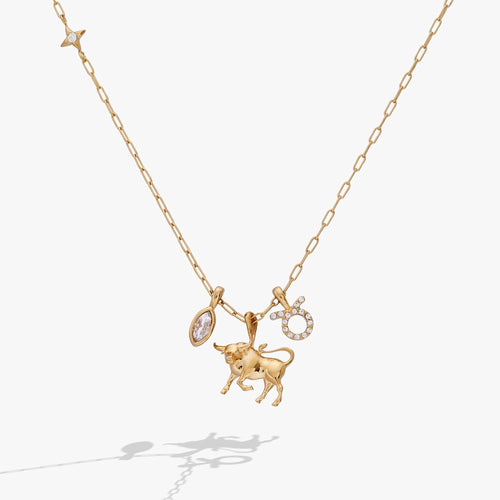 ALEX AND ANI — Taurus Zodiac Charm Cluster Necklace