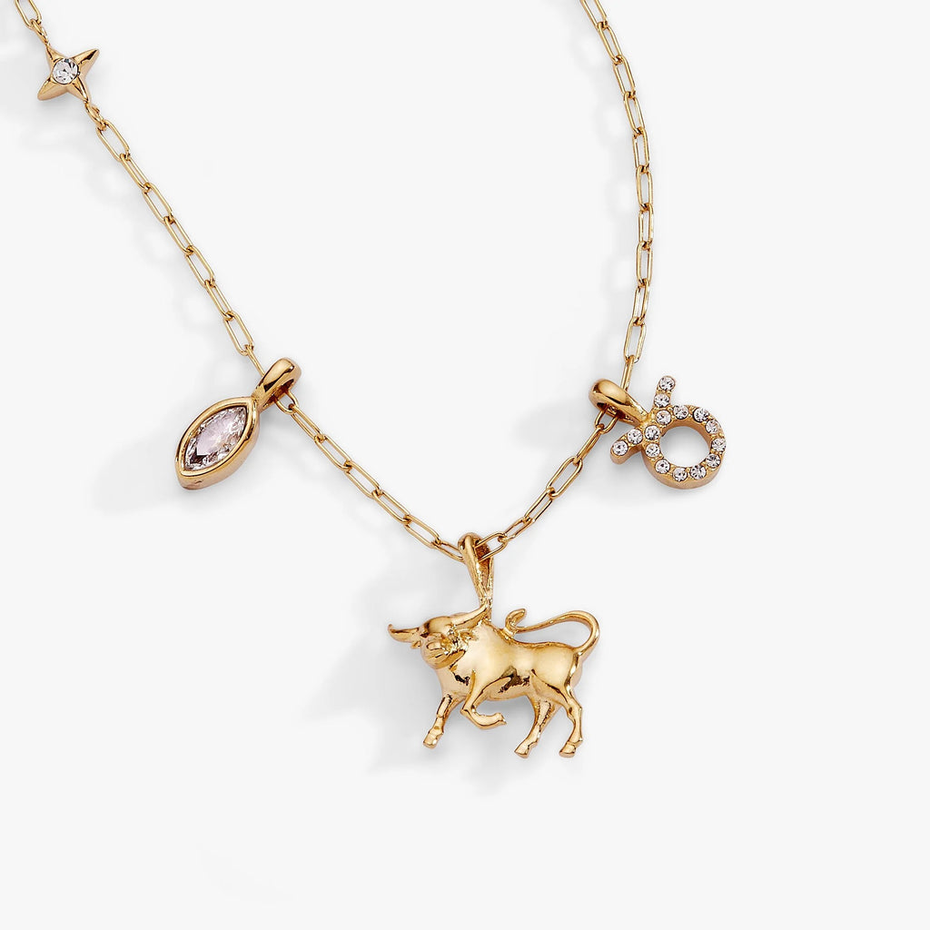 ALEX AND ANI — Taurus Zodiac Charm Cluster Necklace