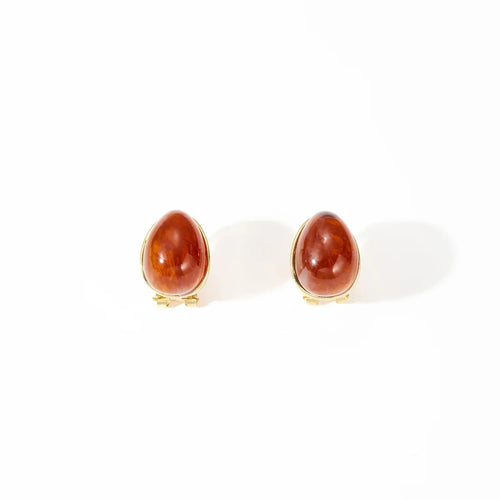Amber Water Drop Ear Buckle Earrings — Vintage Maillard