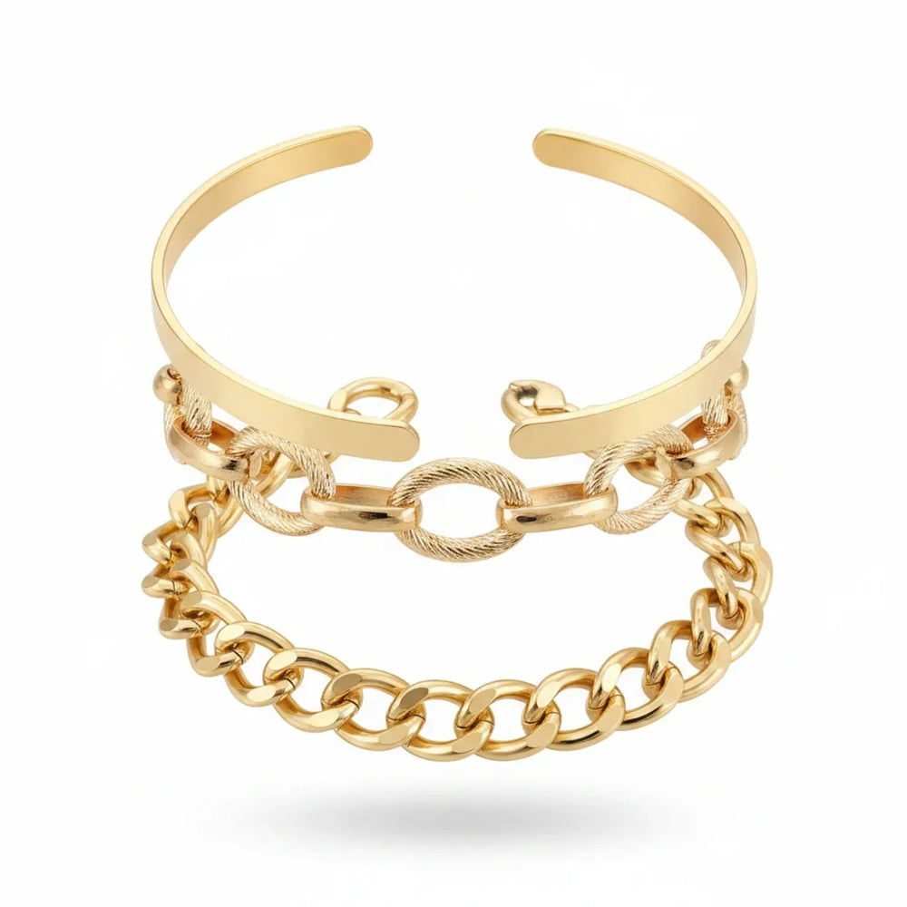 Bamboo-Link, Twist & Lock Alloy Bracelet Collection