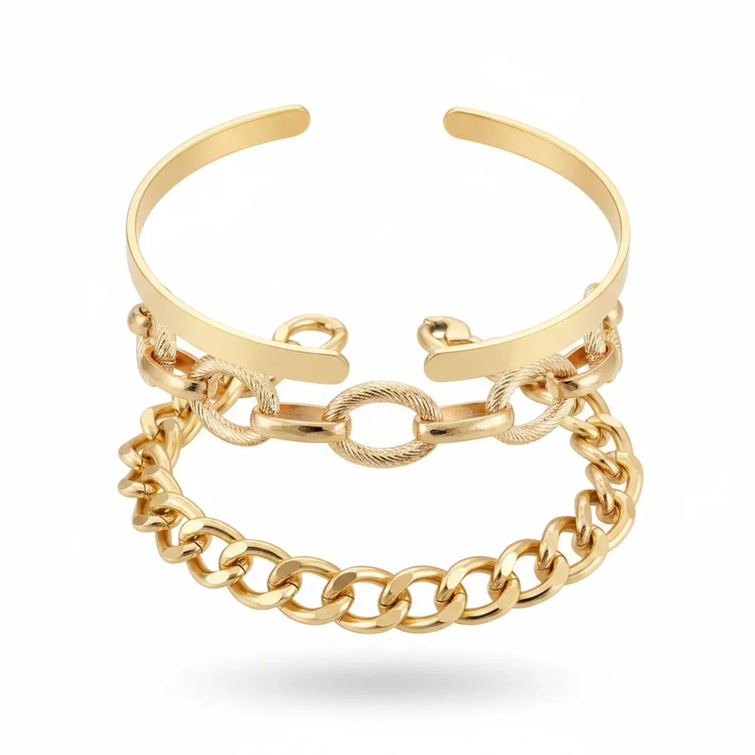 Bamboo-Link, Twist & Lock Alloy Bracelet Collection