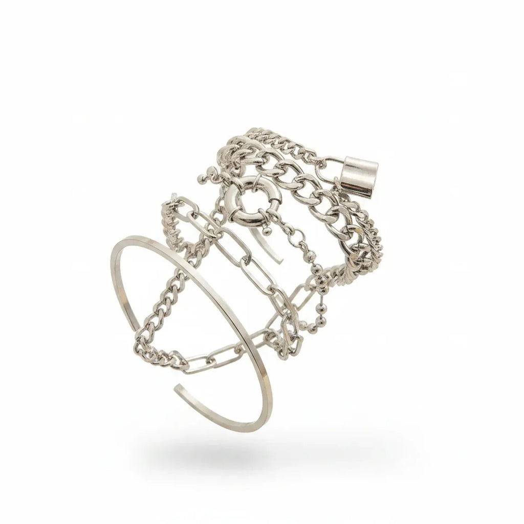 Bamboo-Link, Twist & Lock Alloy Bracelet Collection