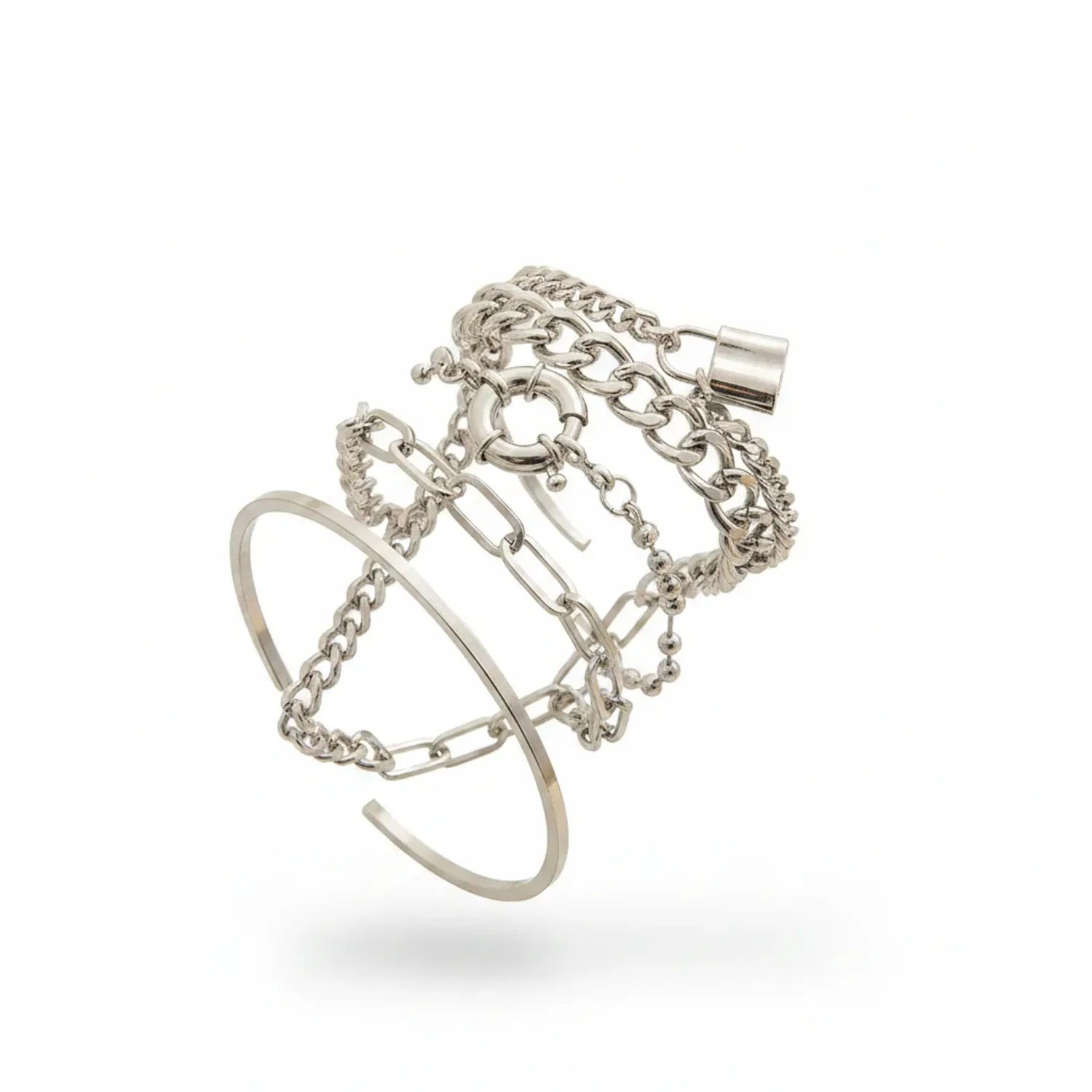 Bamboo-Link, Twist & Lock Alloy Bracelet Collection