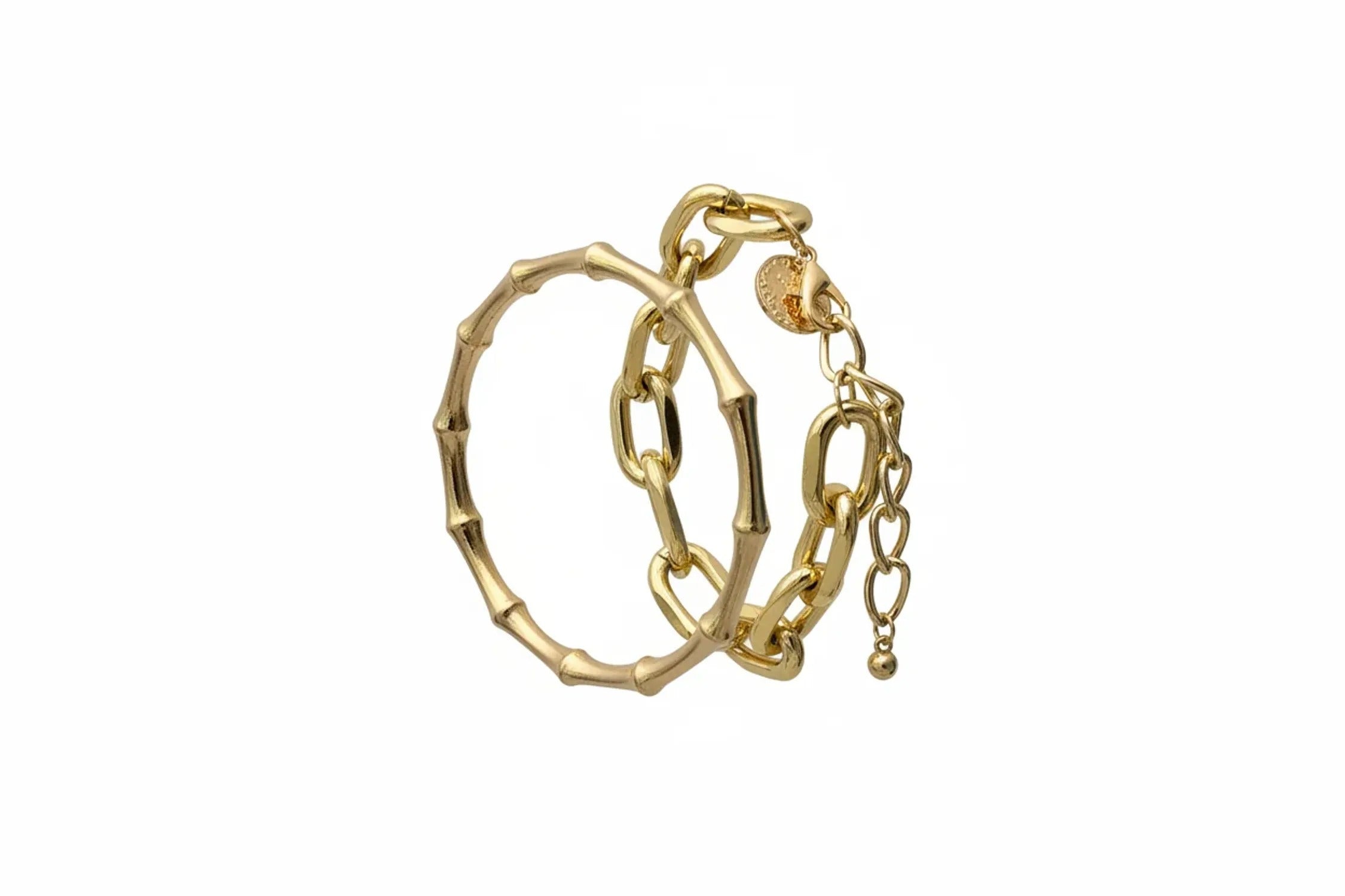 Bamboo-Link, Twist & Lock Alloy Bracelet Collection