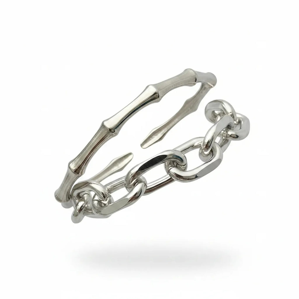 Bamboo-Link, Twist & Lock Alloy Bracelet Collection