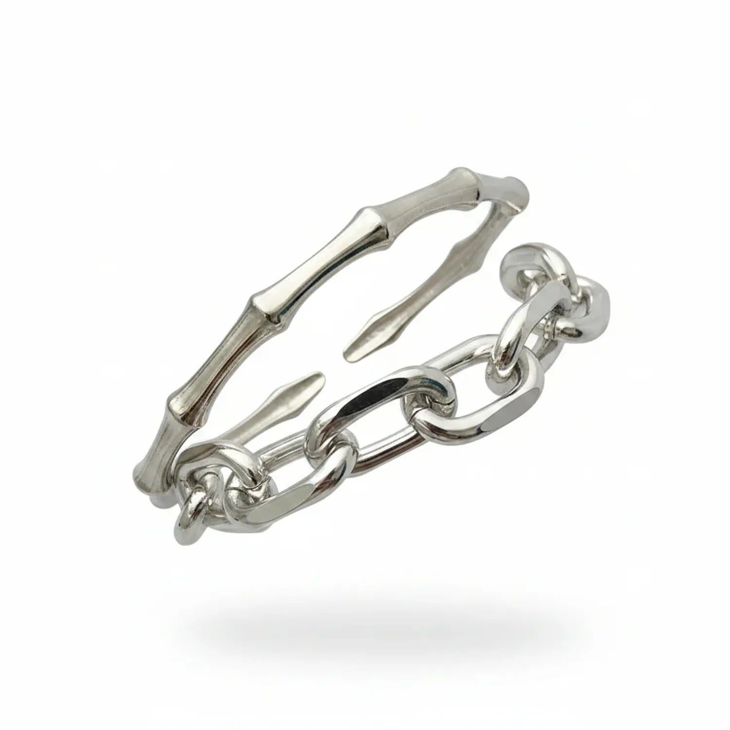 Bamboo-Link, Twist & Lock Alloy Bracelet Collection