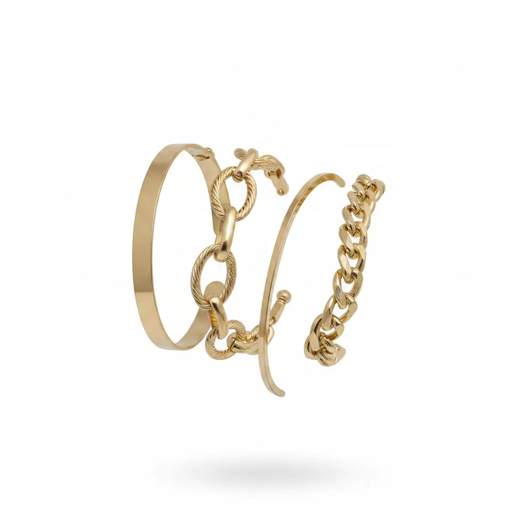 Bamboo-Link, Twist & Lock Alloy Bracelet Collection