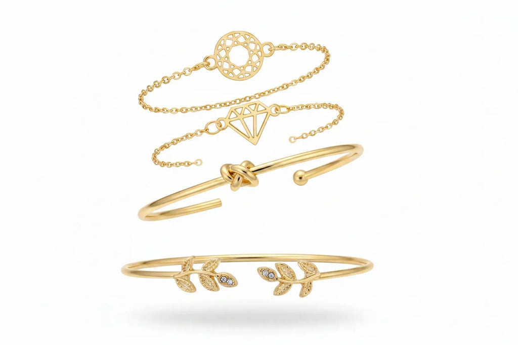Bamboo-Link, Twist & Lock Alloy Bracelet Collection