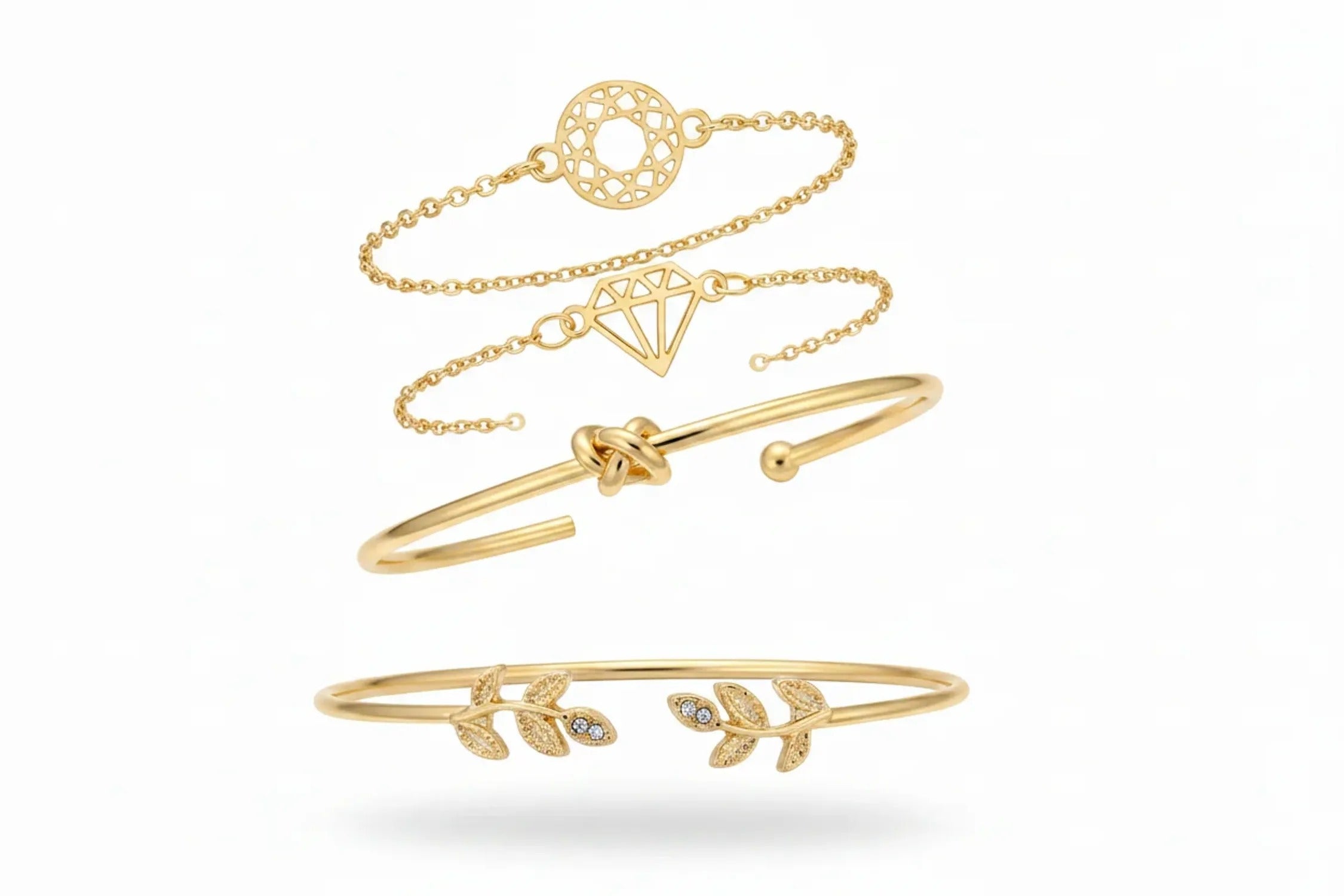 Bamboo-Link, Twist & Lock Alloy Bracelet Collection