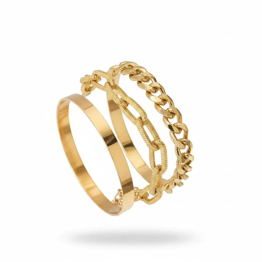 Bamboo-Link, Twist & Lock Alloy Bracelet Collection