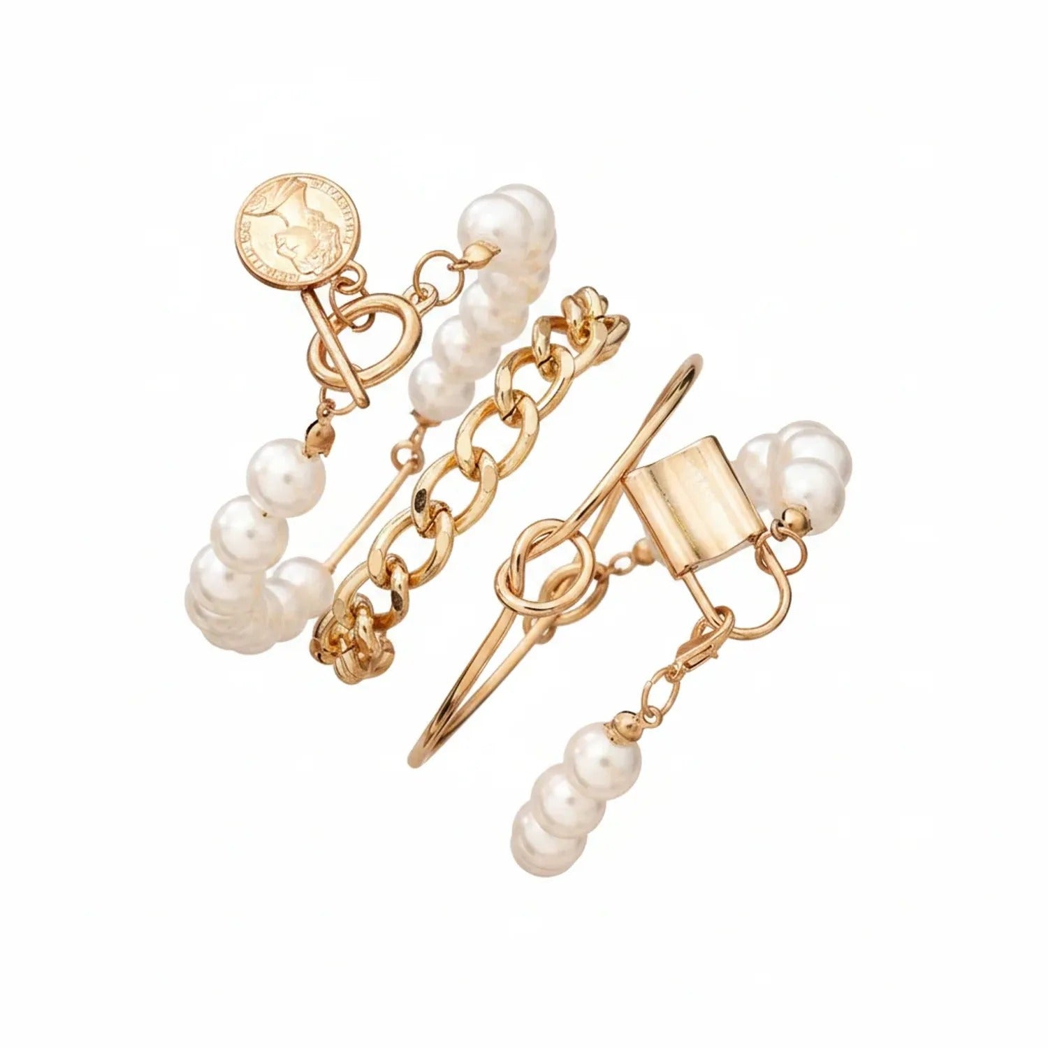 Bamboo-Link, Twist & Lock Alloy Bracelet Collection