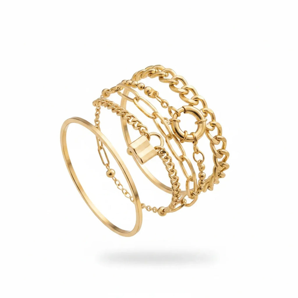 Bamboo-Link, Twist & Lock Alloy Bracelet Collection