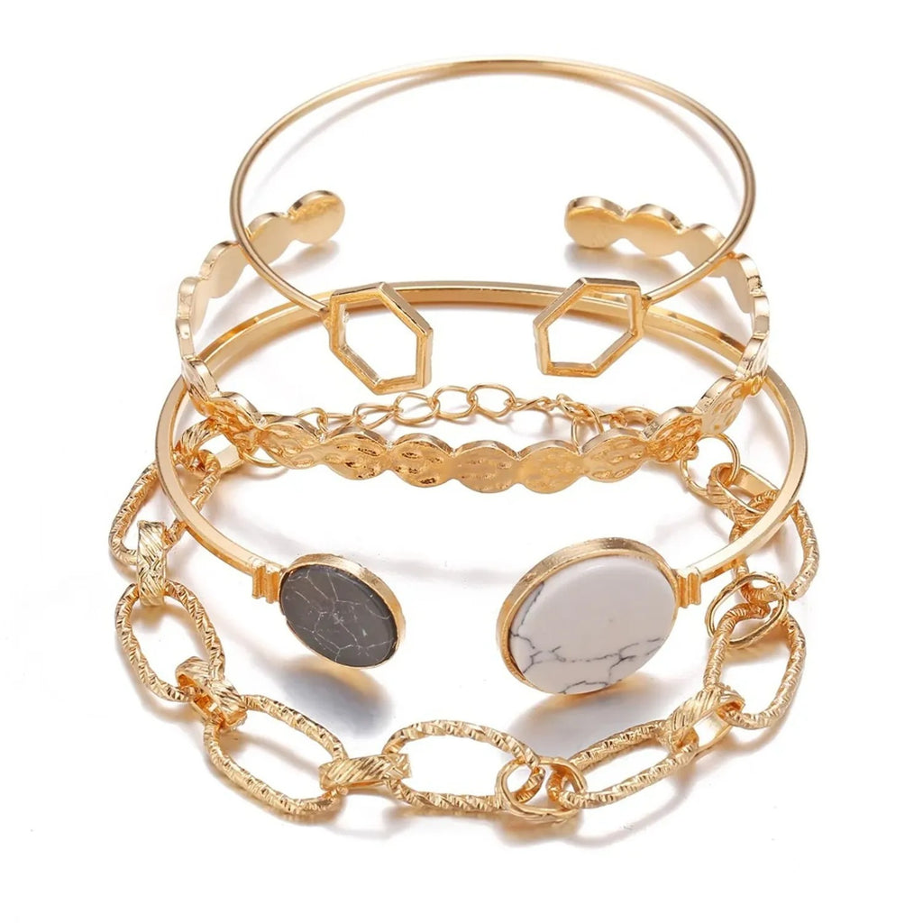 Bamboo-Link, Twist & Lock Alloy Bracelet Collection