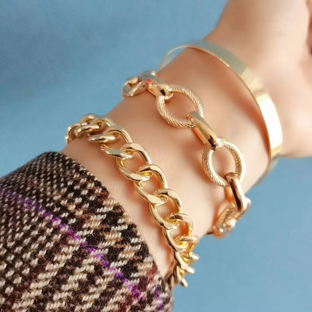 Bamboo-Link, Twist & Lock Alloy Bracelet Collection