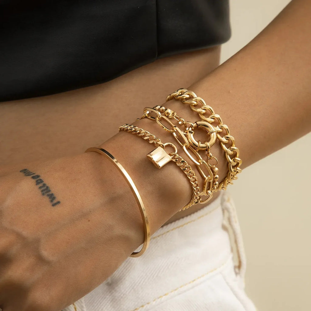 Bamboo-Link, Twist & Lock Alloy Bracelet Collection