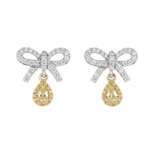 Baojiali Bow Pave Diamond Stud Earrings