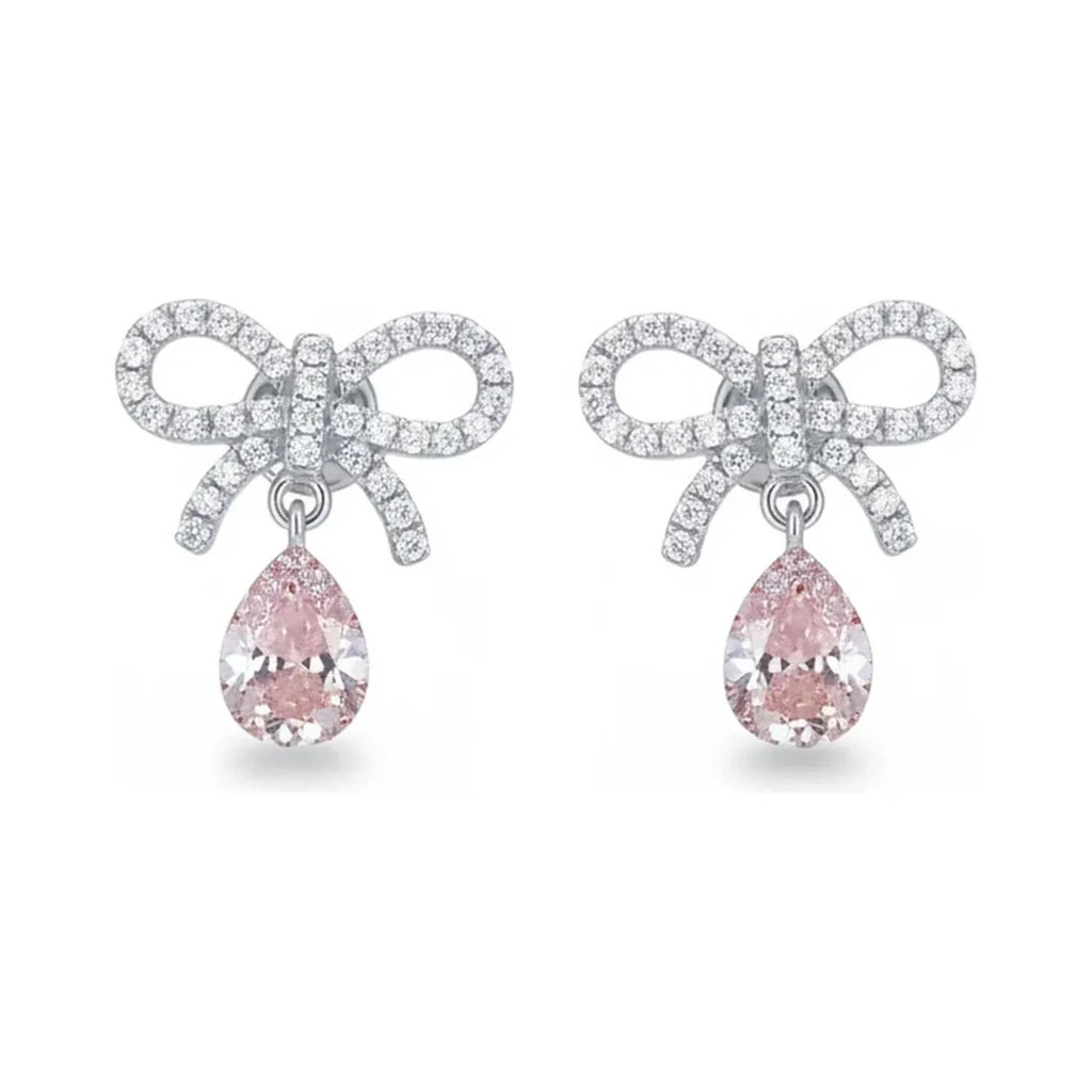 Baojiali Bow Pave Diamond Stud Earrings