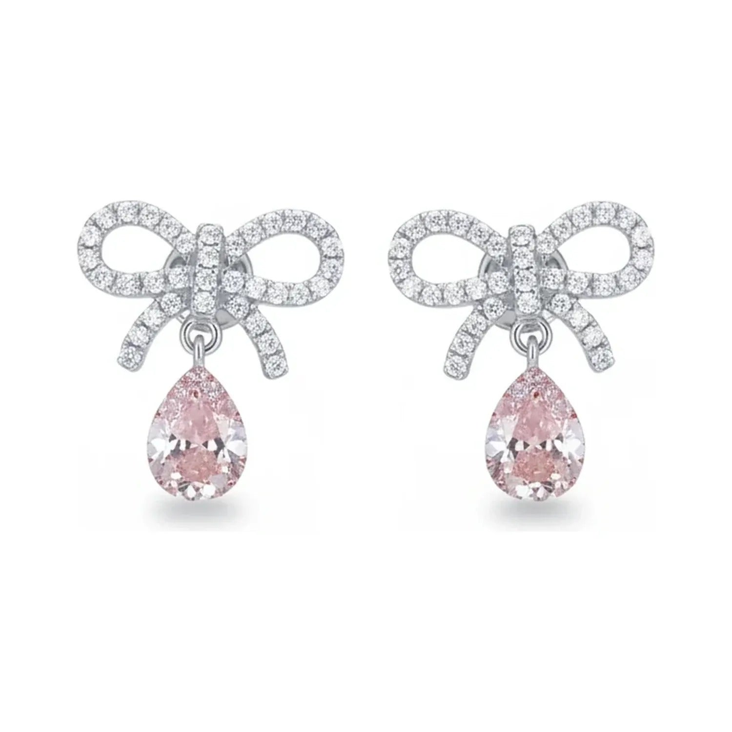 Baojiali Bow Pave Diamond Stud Earrings