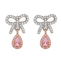 Baojiali Bow Pave Diamond Stud Earrings