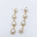 Baroque Freshwater Pearl Drop Earrings on Sterling Silver Posts