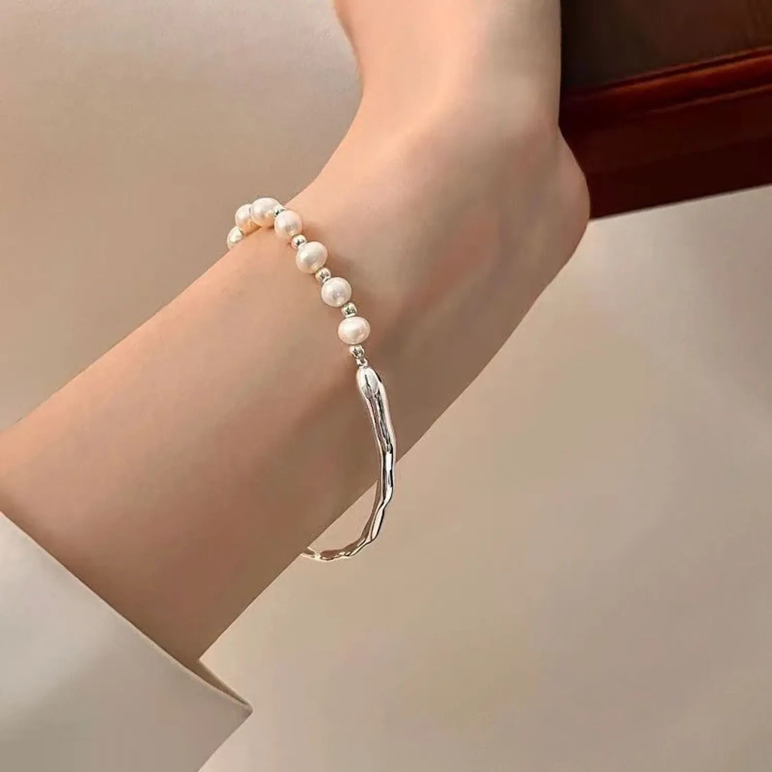 Baroque Irregular Pearl Mixed Bracelet — Niche Elegant